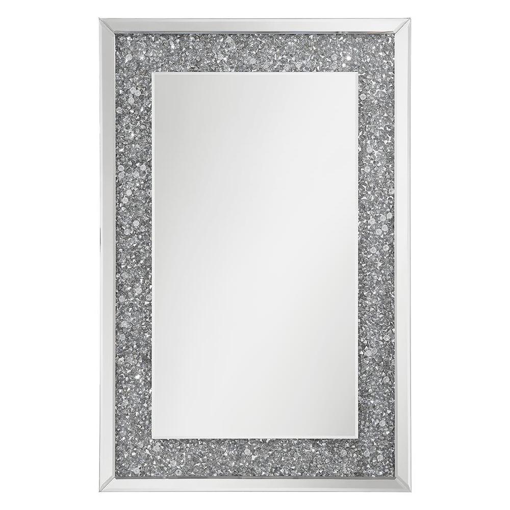 Valerie Crystal Inlay Rectangle Wall Mirror. Picture 1