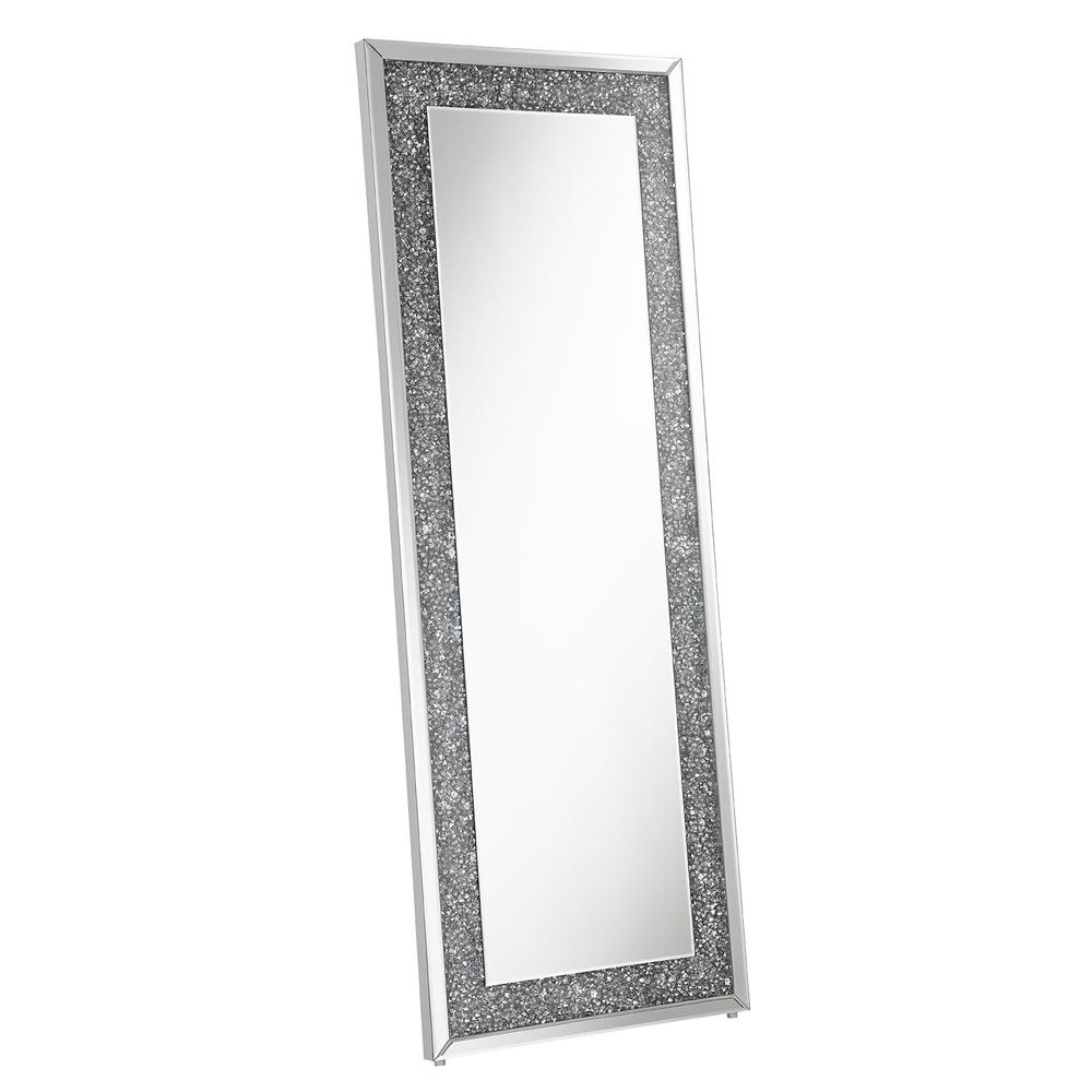 Valerie Crystal Inlay Rectangle Floor Mirror. Picture 1