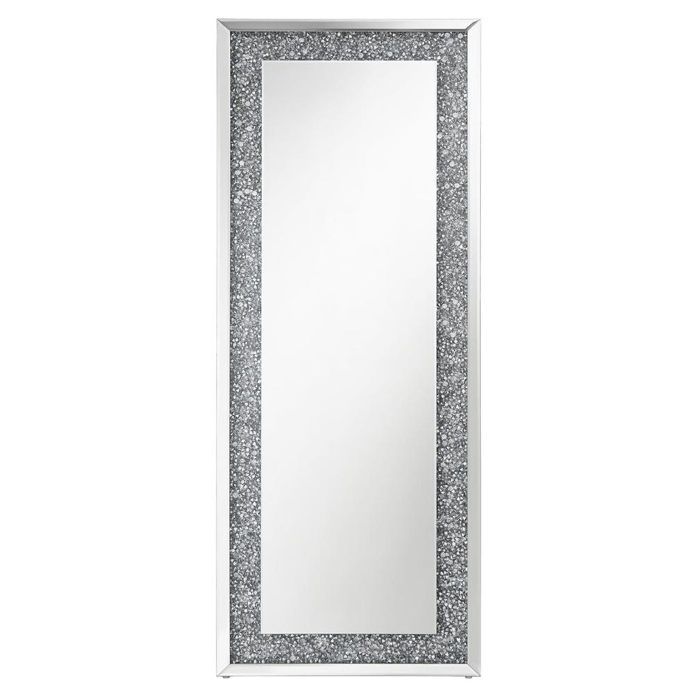 Valerie Crystal Inlay Rectangle Floor Mirror. Picture 2