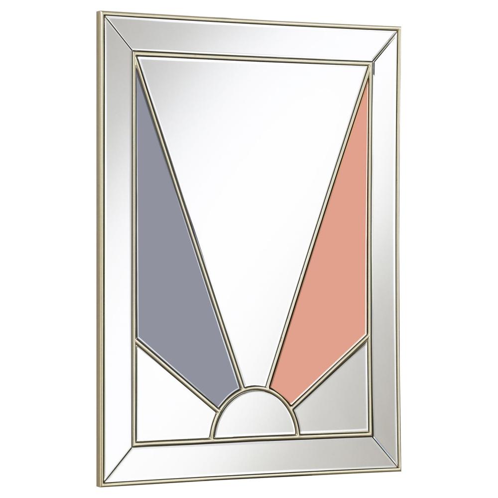 Calixte Rectangular Wall Mirror Champagne and Grey. Picture 1