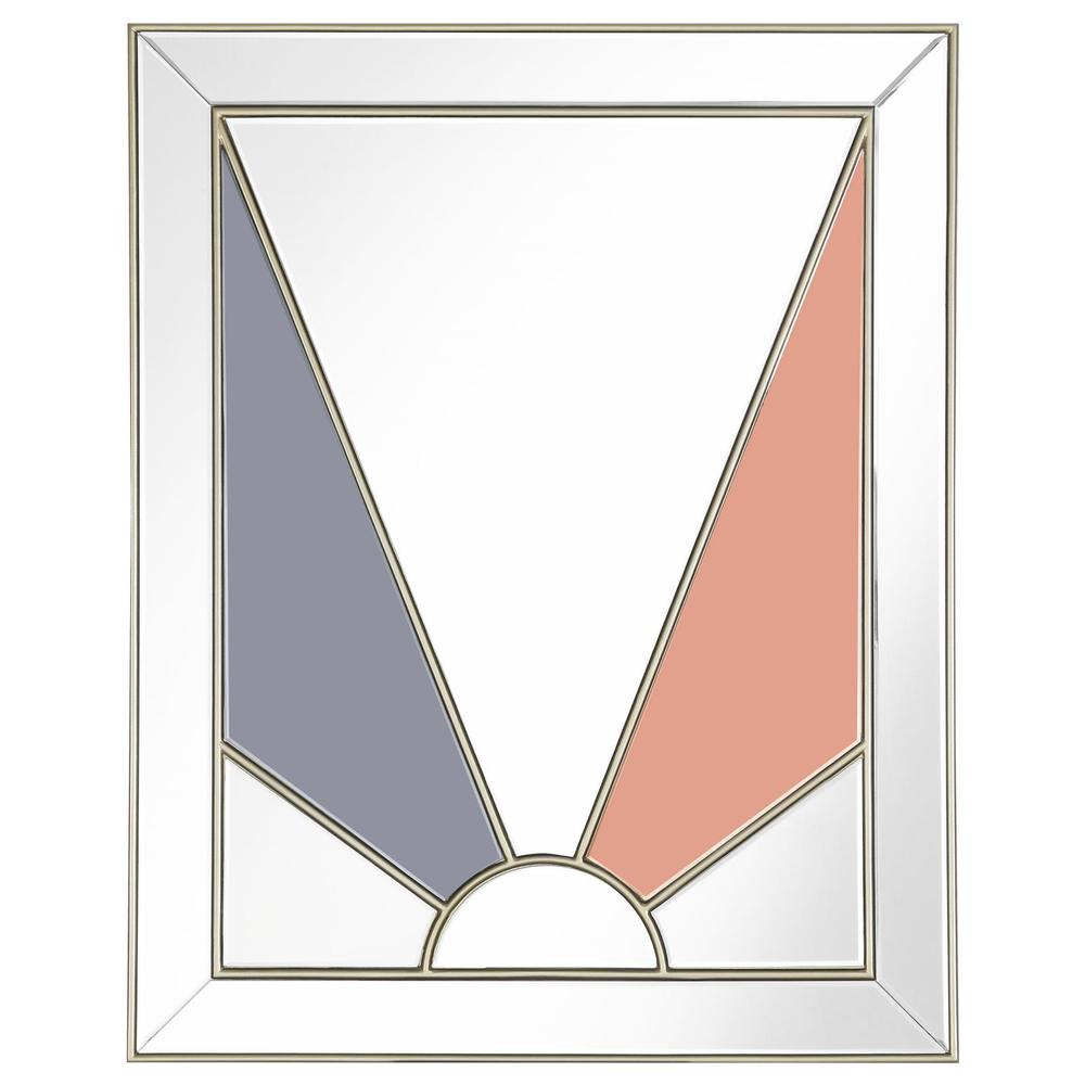 Calixte Rectangular Wall Mirror Champagne and Grey. Picture 2