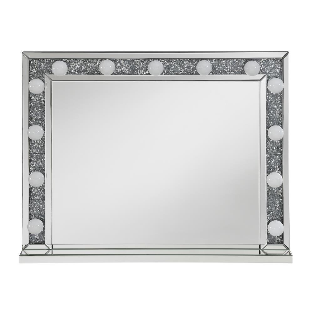 Wilmer Rectangular Table Mirror with Lighting Silver. Picture 2