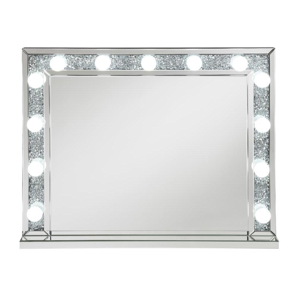 Wilmer Rectangular Table Mirror with Lighting Silver. Picture 3