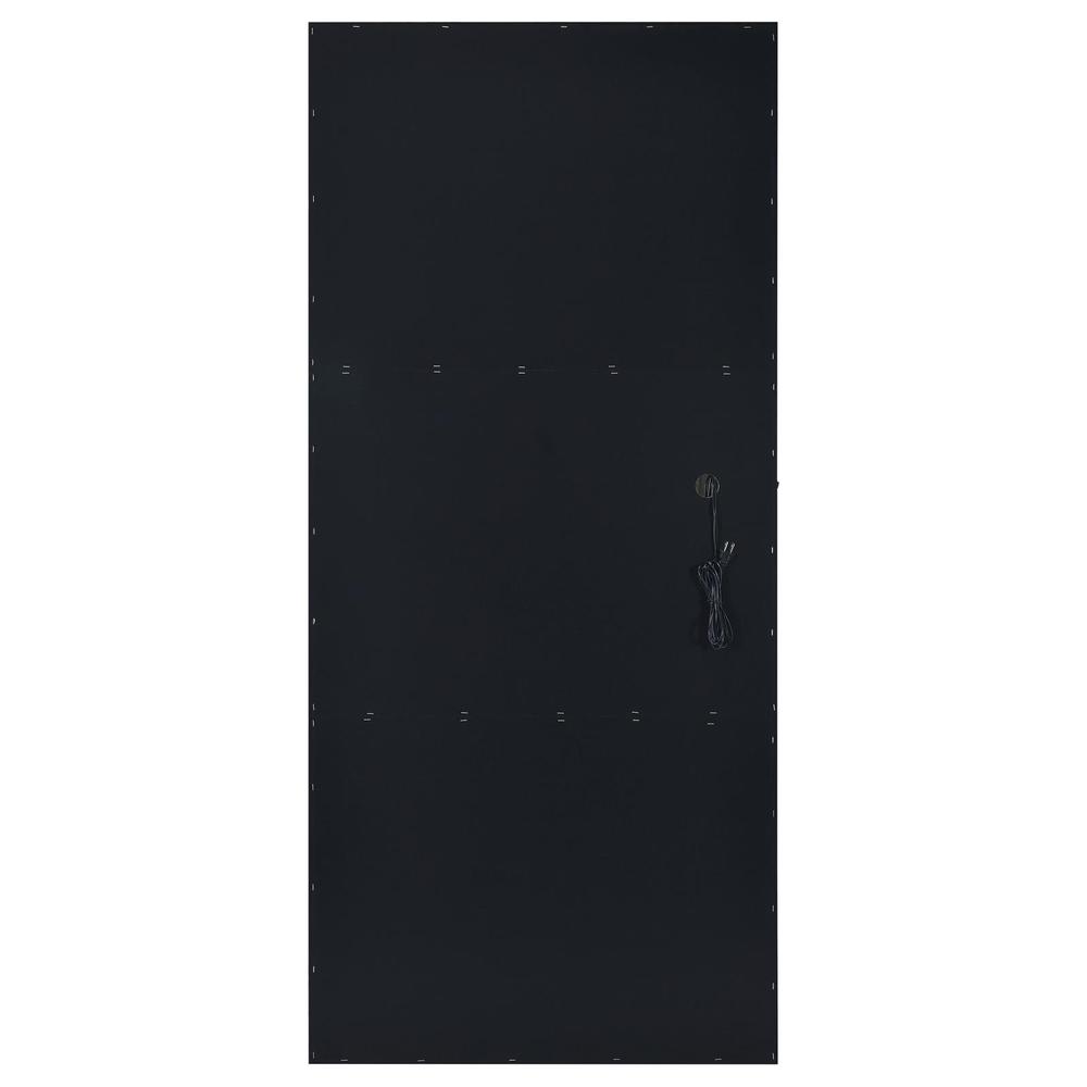 Zayan Full Length Floor Mirror With Lighting Black High Gloss. Picture 8