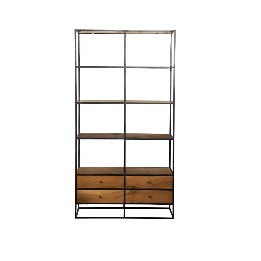 Belcroft 4-drawer Etagere Natural Acacia and Black. Picture 5