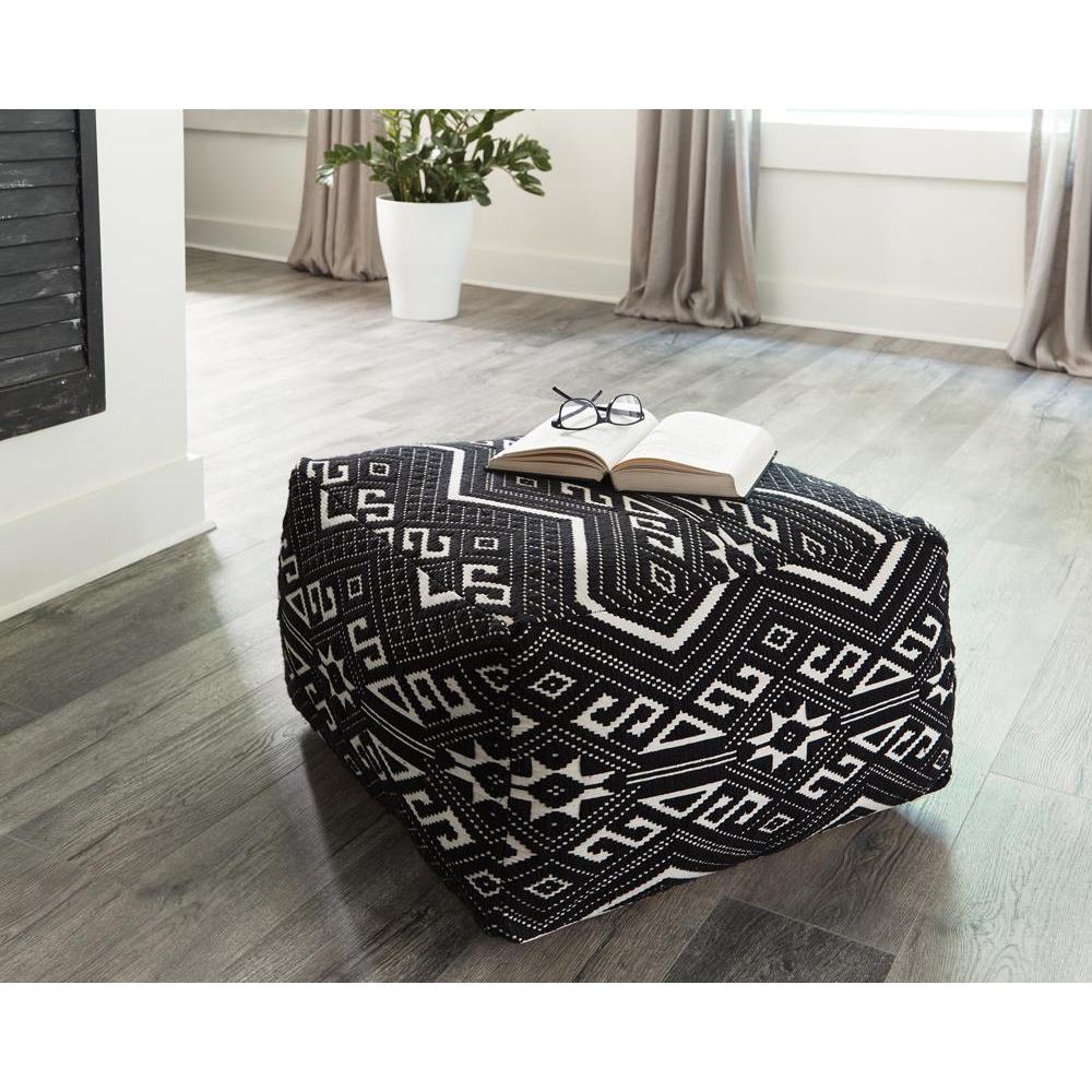 Ofira Accent Stool Black and White. Picture 1