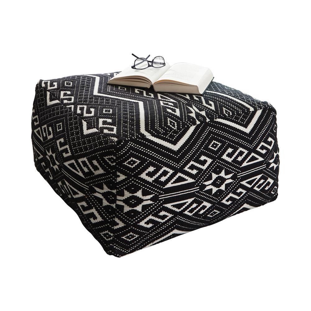 Ofira Accent Stool Black and White. Picture 2