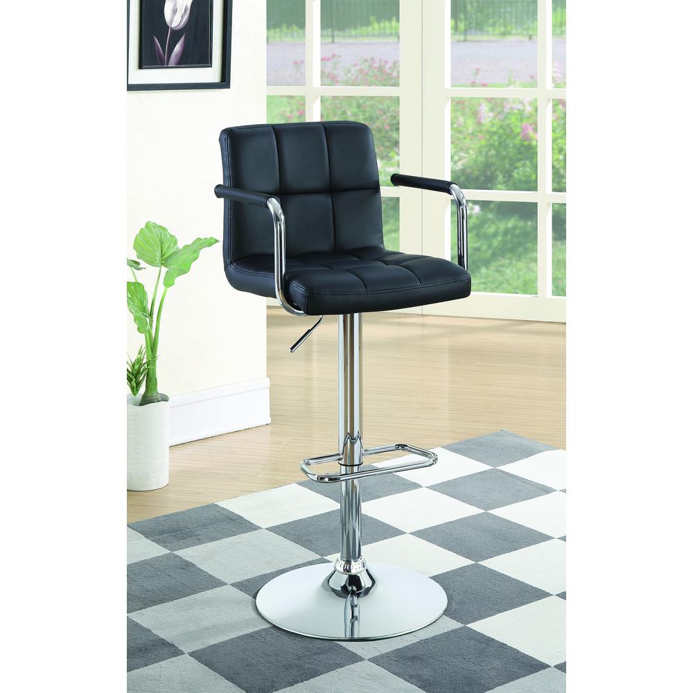 Palomar Adjustable Height Bar Stool Black and Chrome. Picture 2