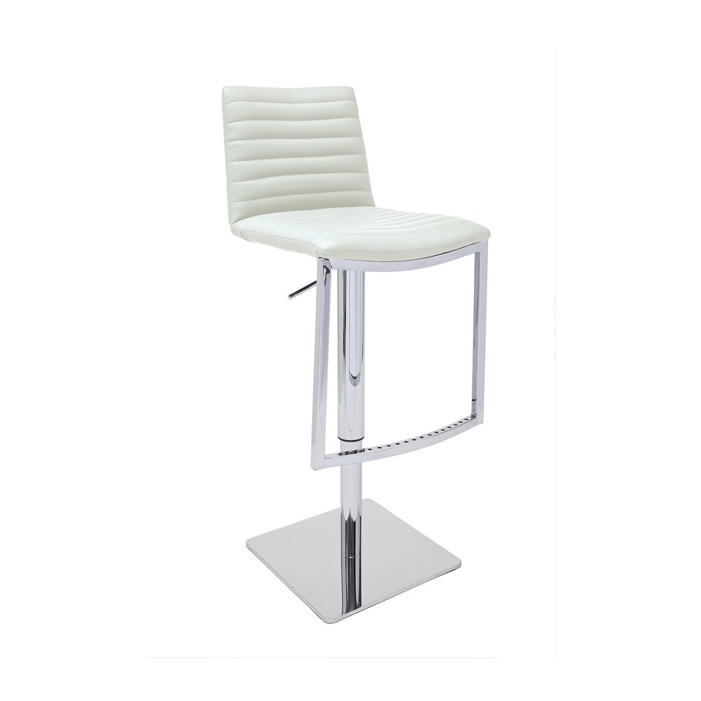 London Swivel Hydraulic Barstool Pearl White. Picture 1
