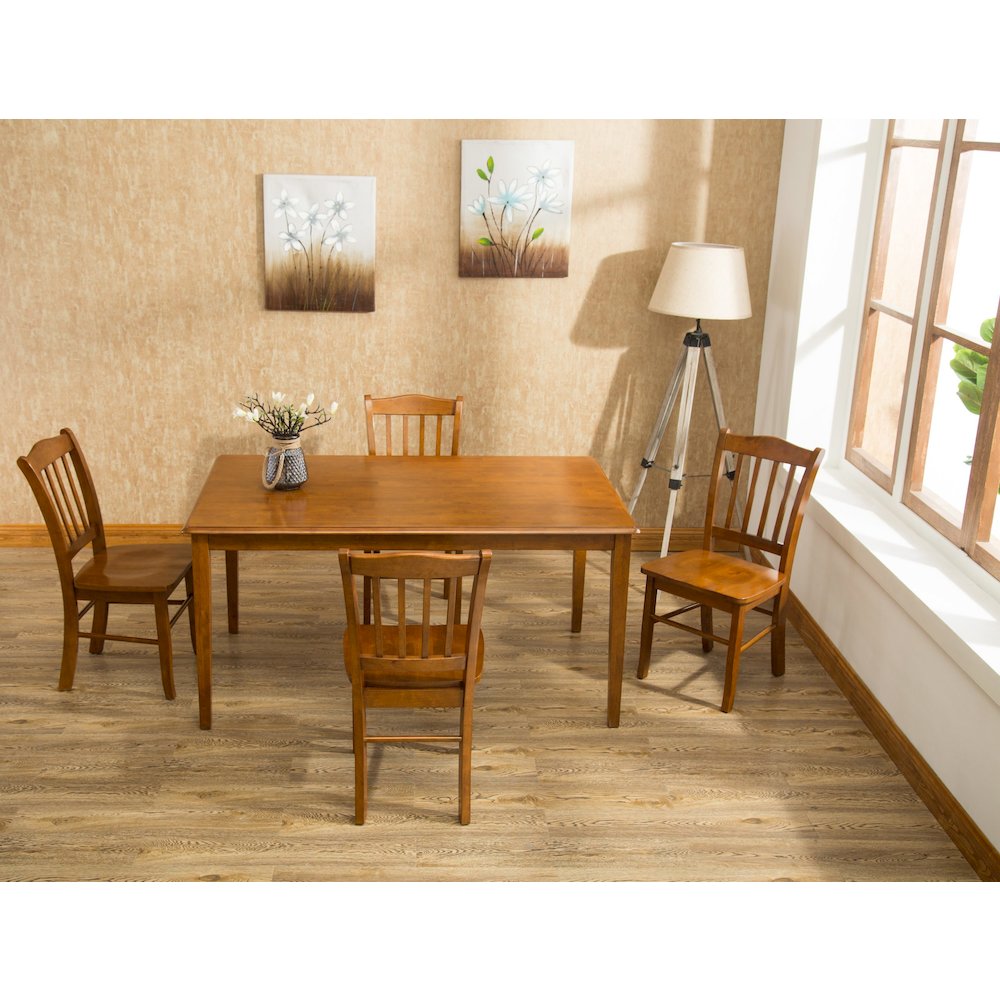 Shaker Rectangular Wood Dining Table - Walnut. Picture 3