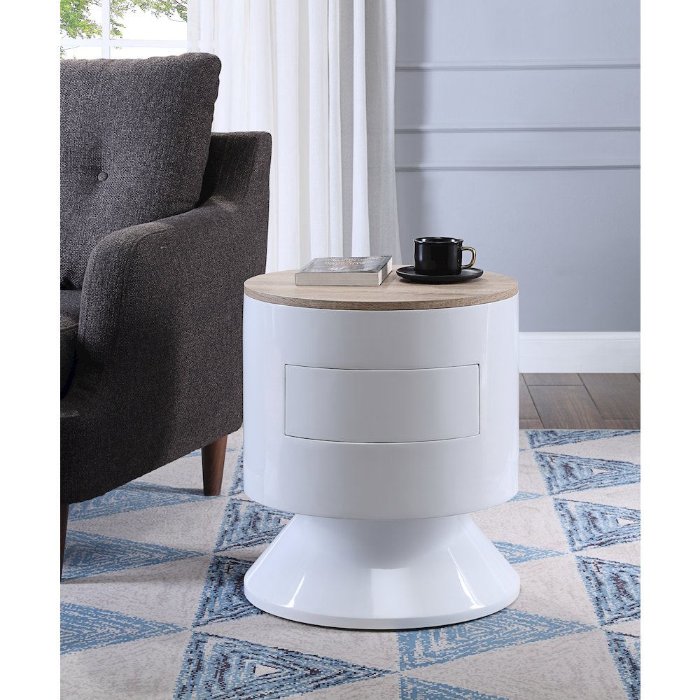 Otith Night Table, White High Gloss. Picture 5
