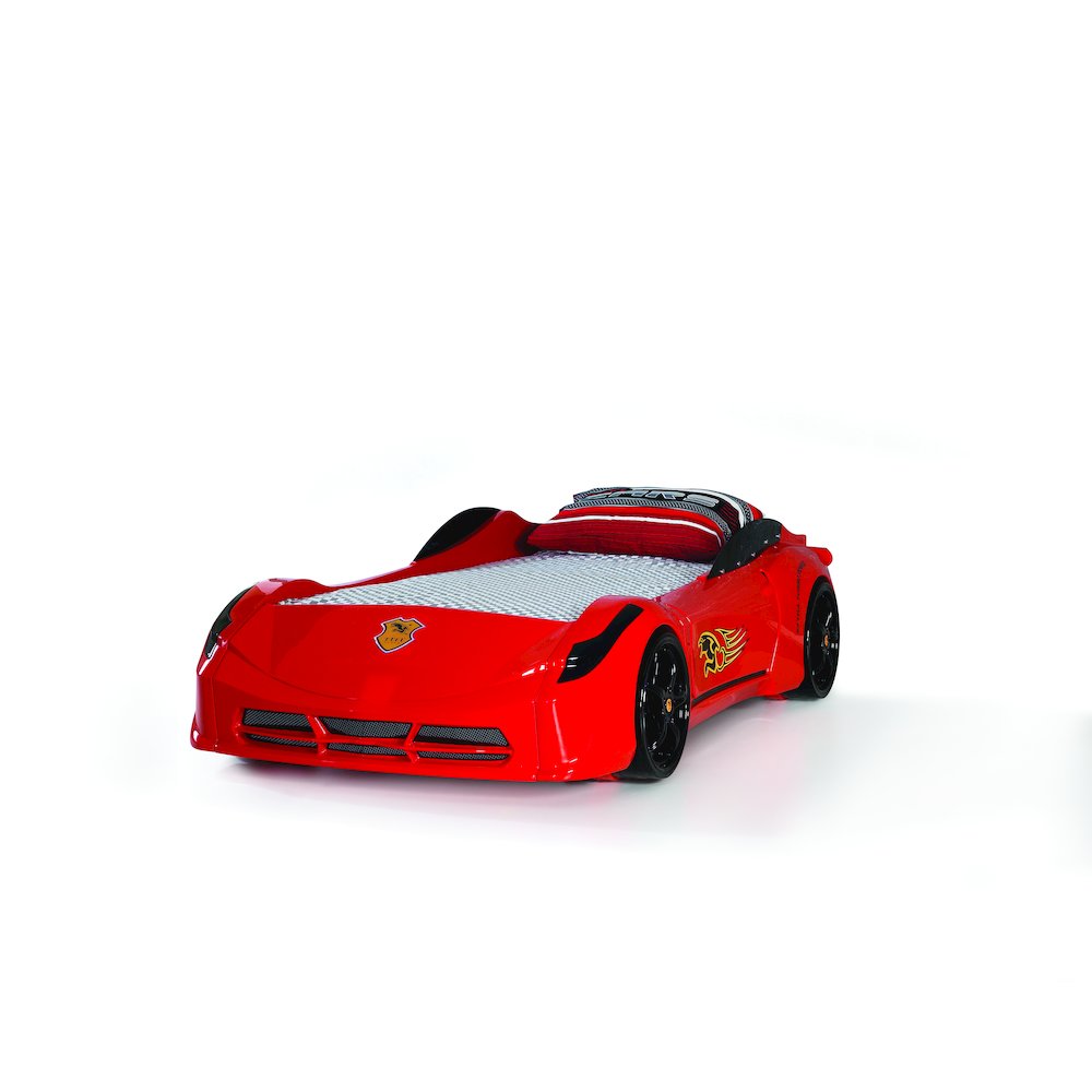 TITI Red Twin Car Bed, Remote Control, LED Lights, Premium Rear Seat. Picture 2