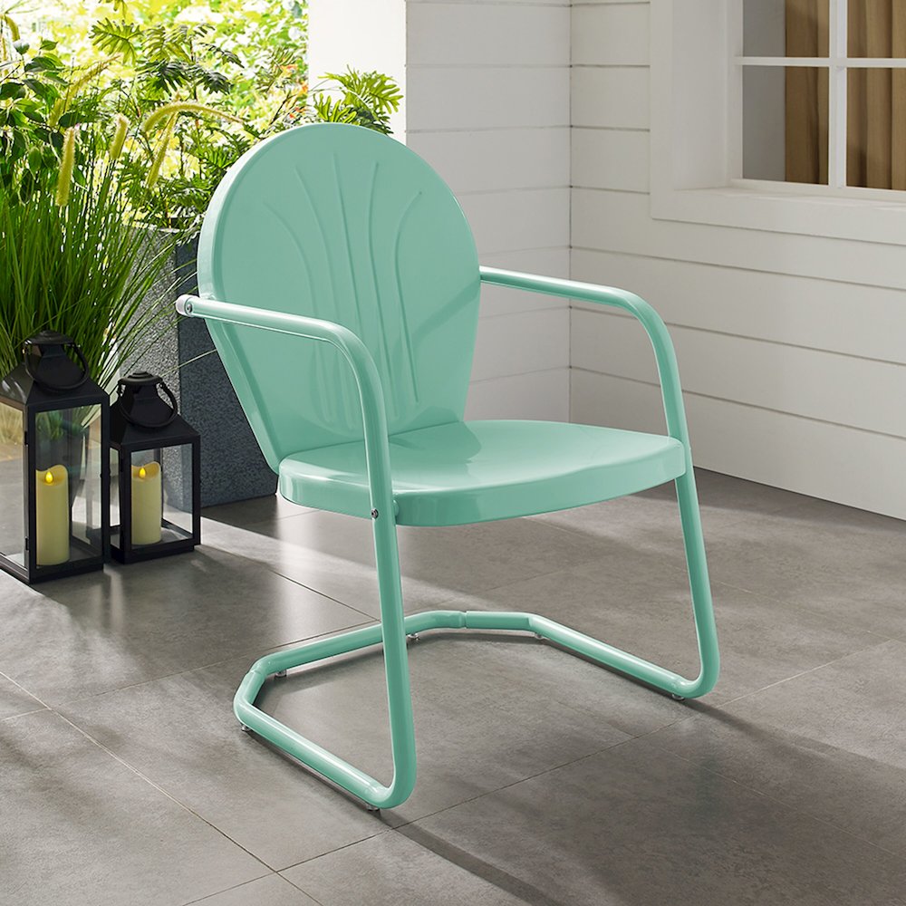 Griffith Outdoor Metal Armchair Aqua Gloss. Picture 10