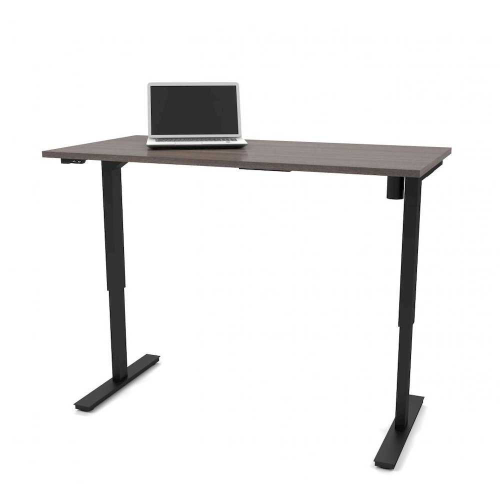 30" x 60" Electric Height adjustable table in Bark Gray. Picture 1
