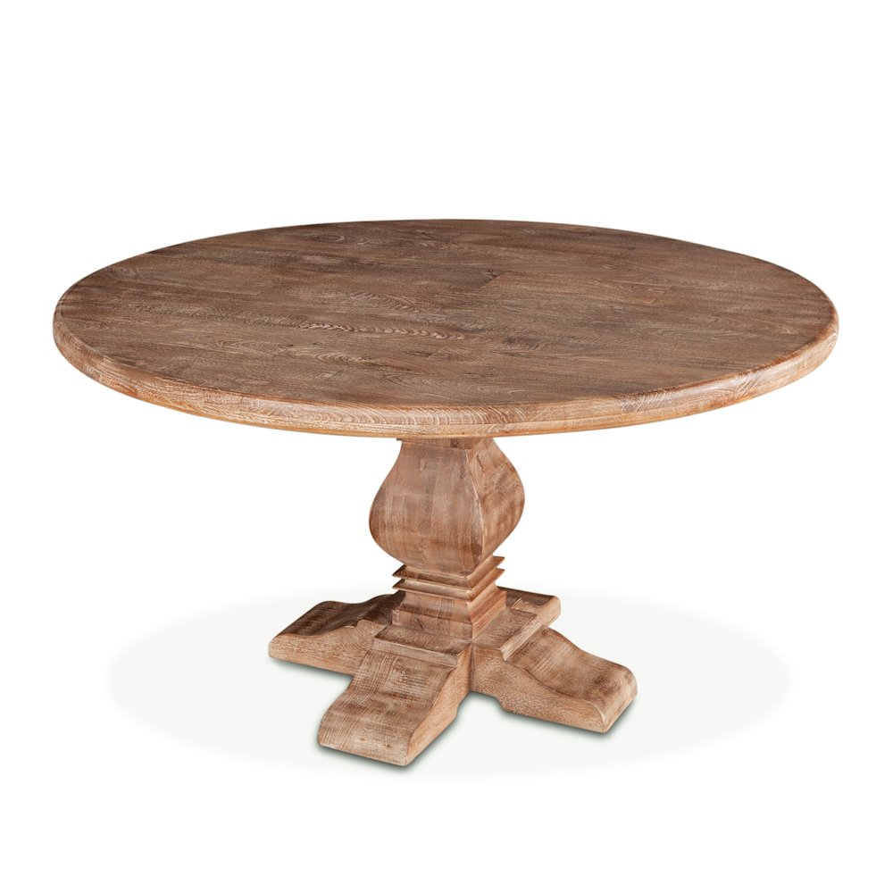 Pengrove 48-Inch Round Mango Wood Dining Table in Antique Oak Finish. Picture 10