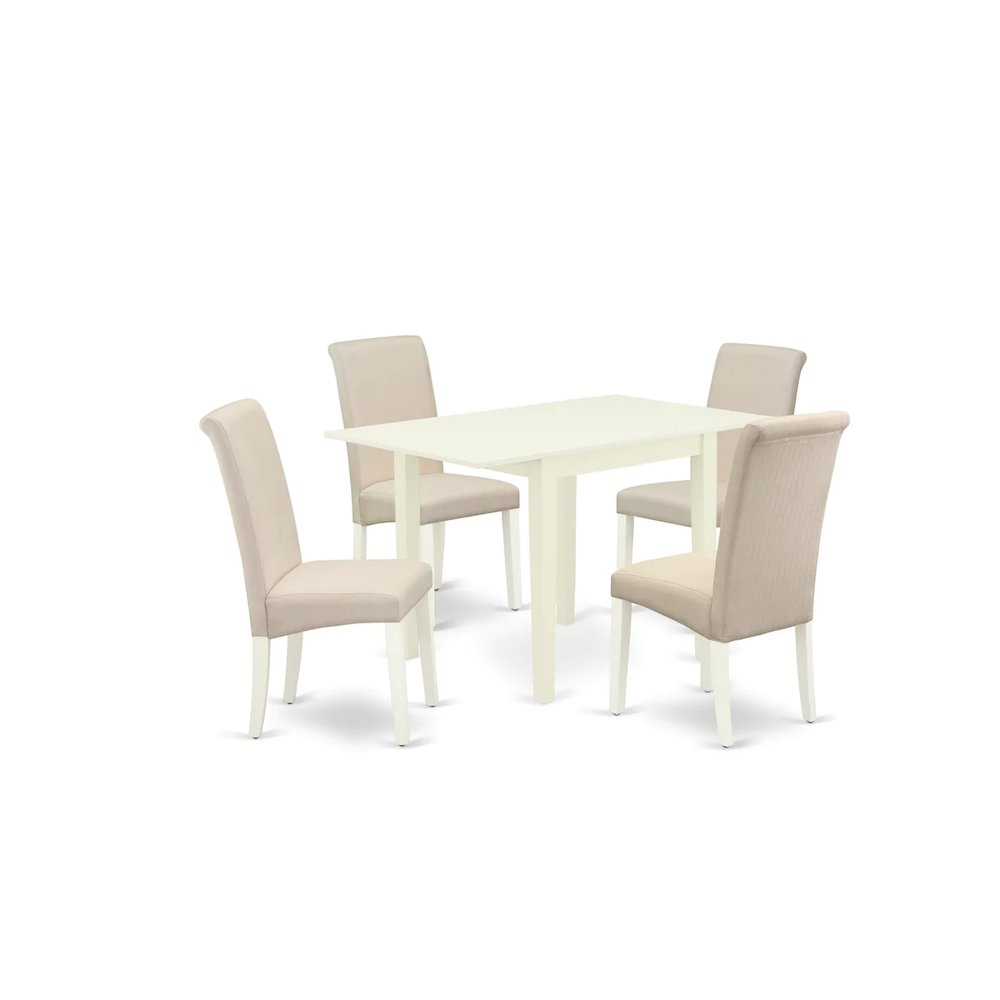 Dining Room Set Linen White, NDBA5-LWH-01. Picture 1
