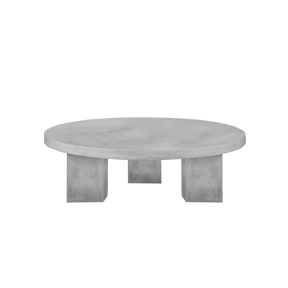 Ella Round Coffee Table Small In Ivory Concrete. Picture 2