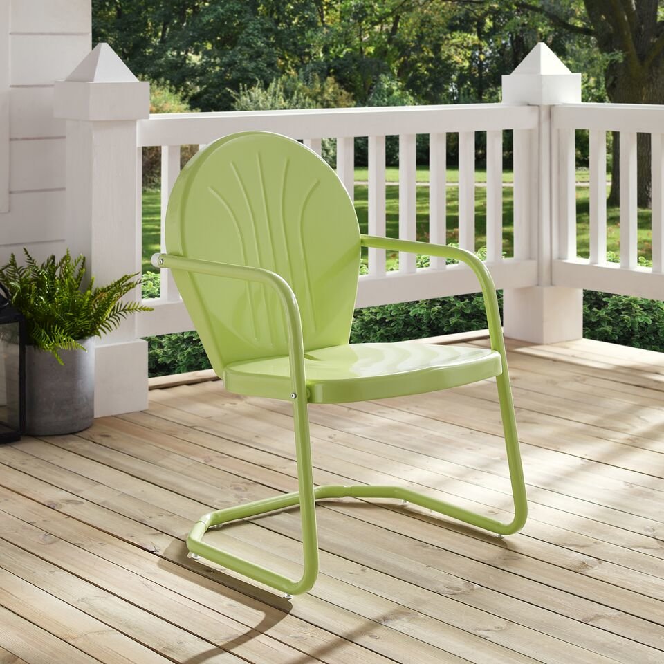 Griffith Outdoor Metal Armchair Key Lime Gloss. Picture 12