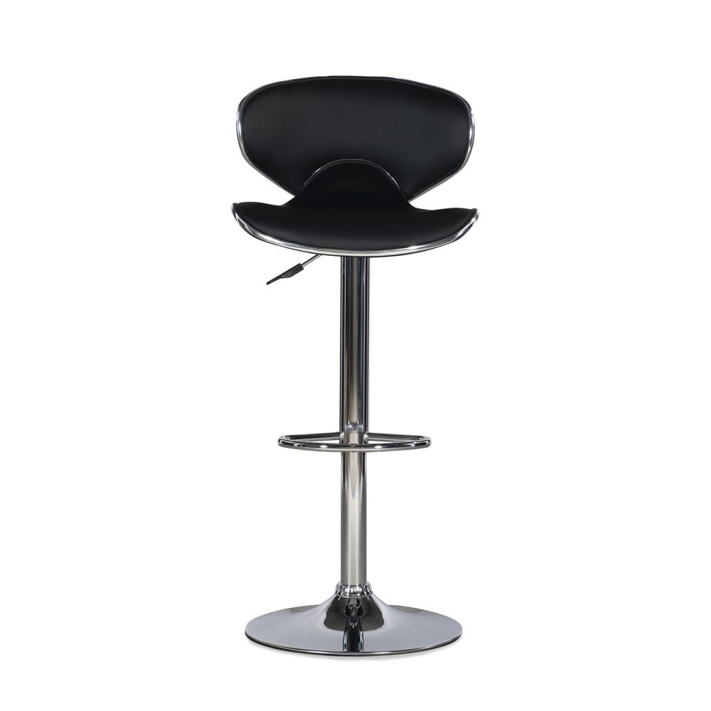 Chrome and Black PU Barstool. Picture 1