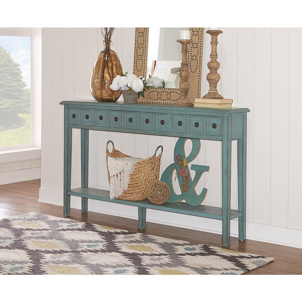 Sadie Teal Long Console. Picture 3