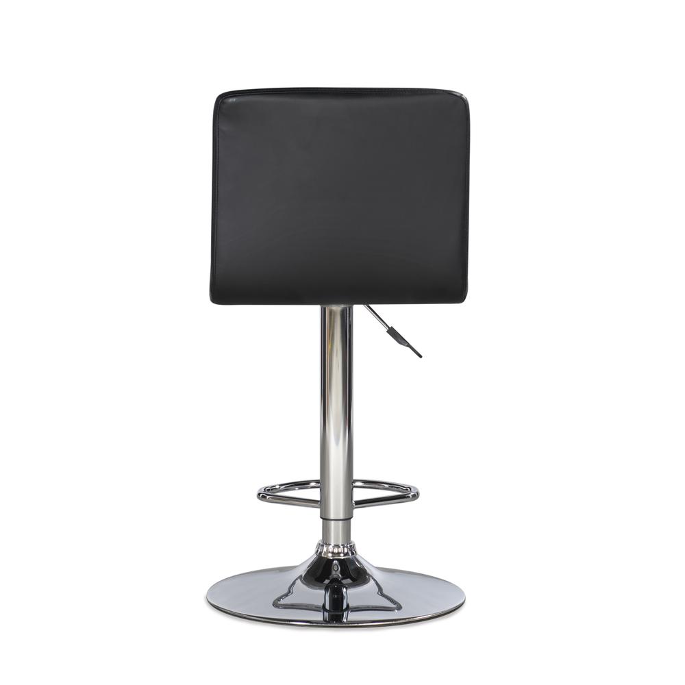 Black Quilted Faux Leather & Chrome Adjustable Height Bar Stool. Picture 8