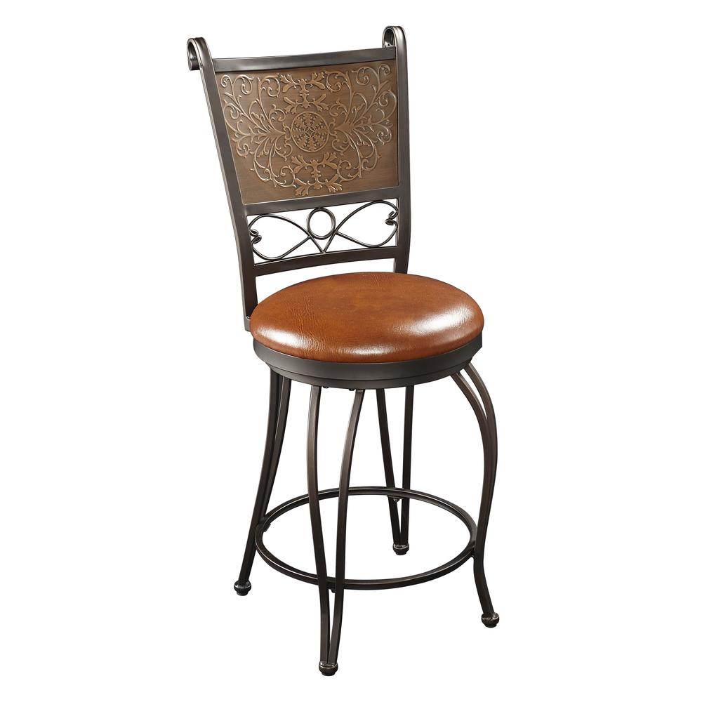 Bronze with Muted Copper Stamped Back Counter Stool. Picture 16