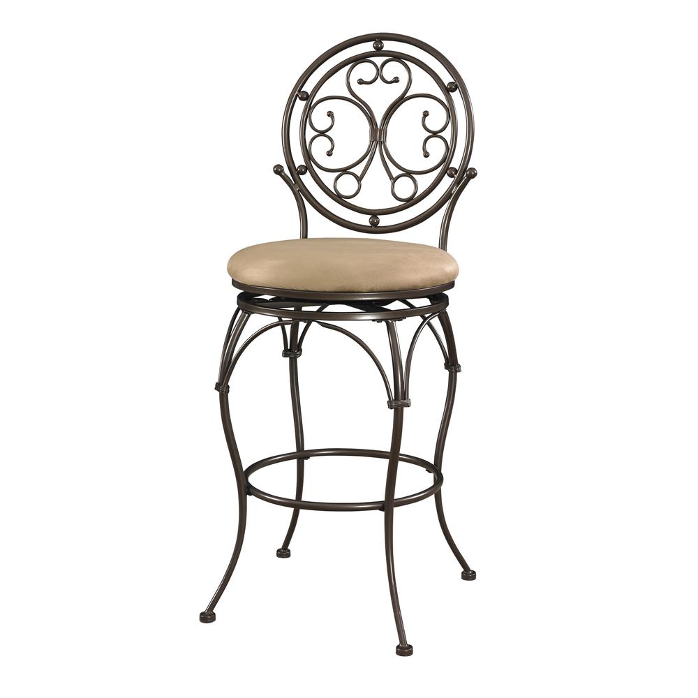 Big and Tall Scroll Circle Back Barstool. Picture 2