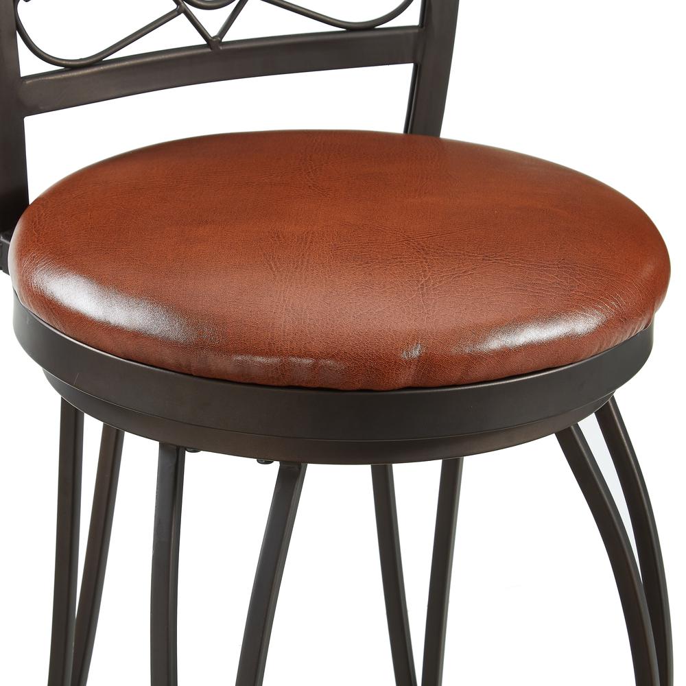 Bronze with Muted Copper Stamped Back Bar Stool, 30" Seat Height. Picture 9