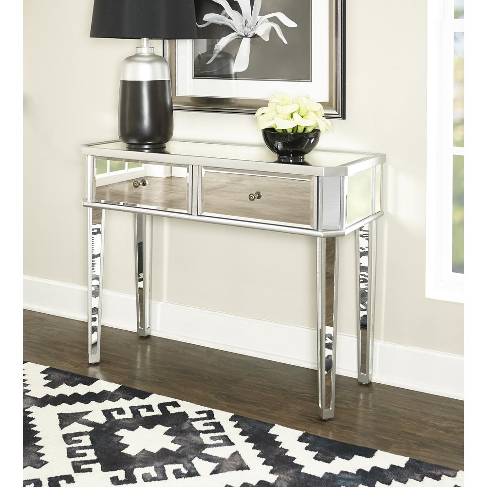 Mirrored Console with "Silver" Wood. Picture 5