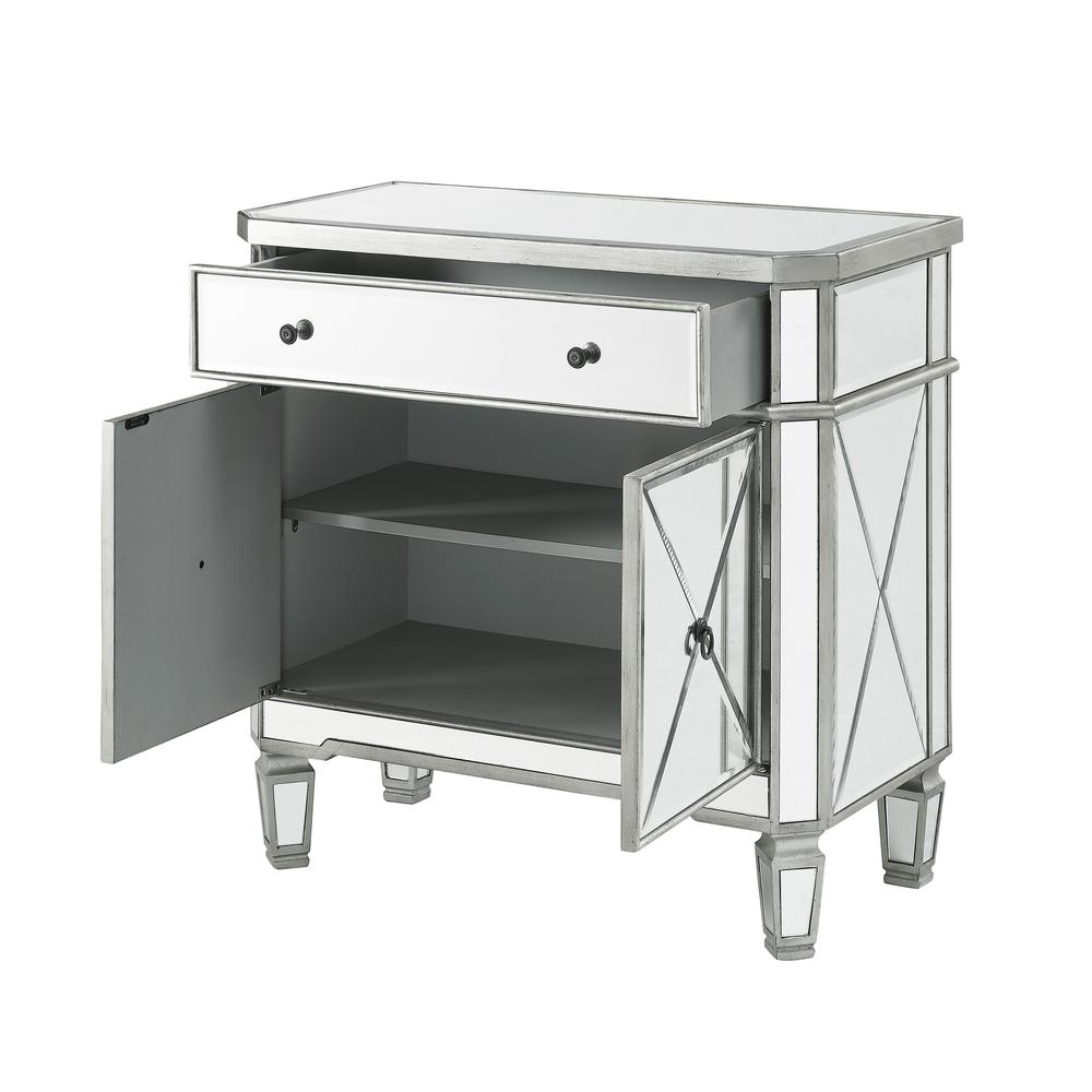 Mirrored 1-Drawer, 2-Door Console. Picture 3