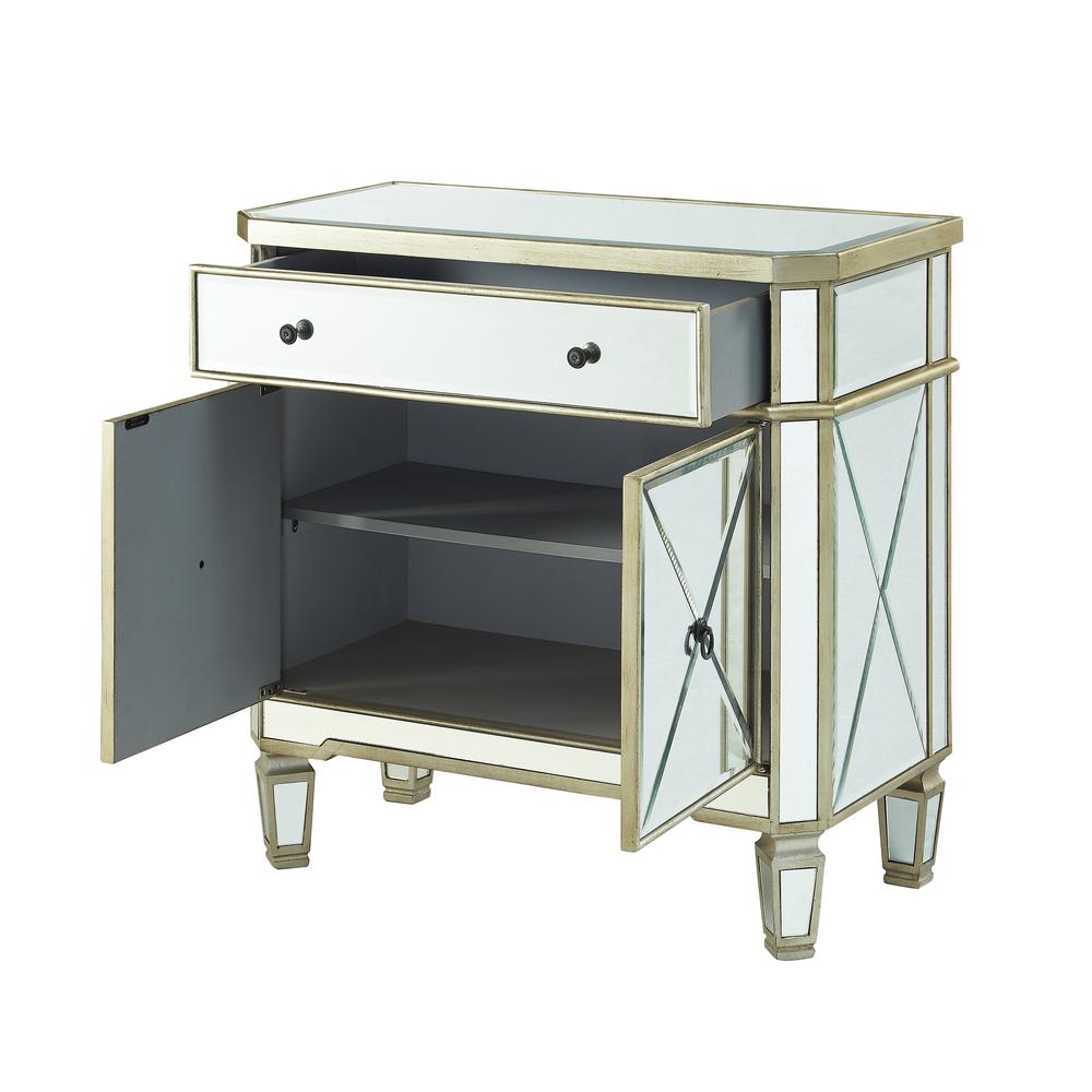 Mirrored 1-Drawer, 2-Door Console. Picture 12