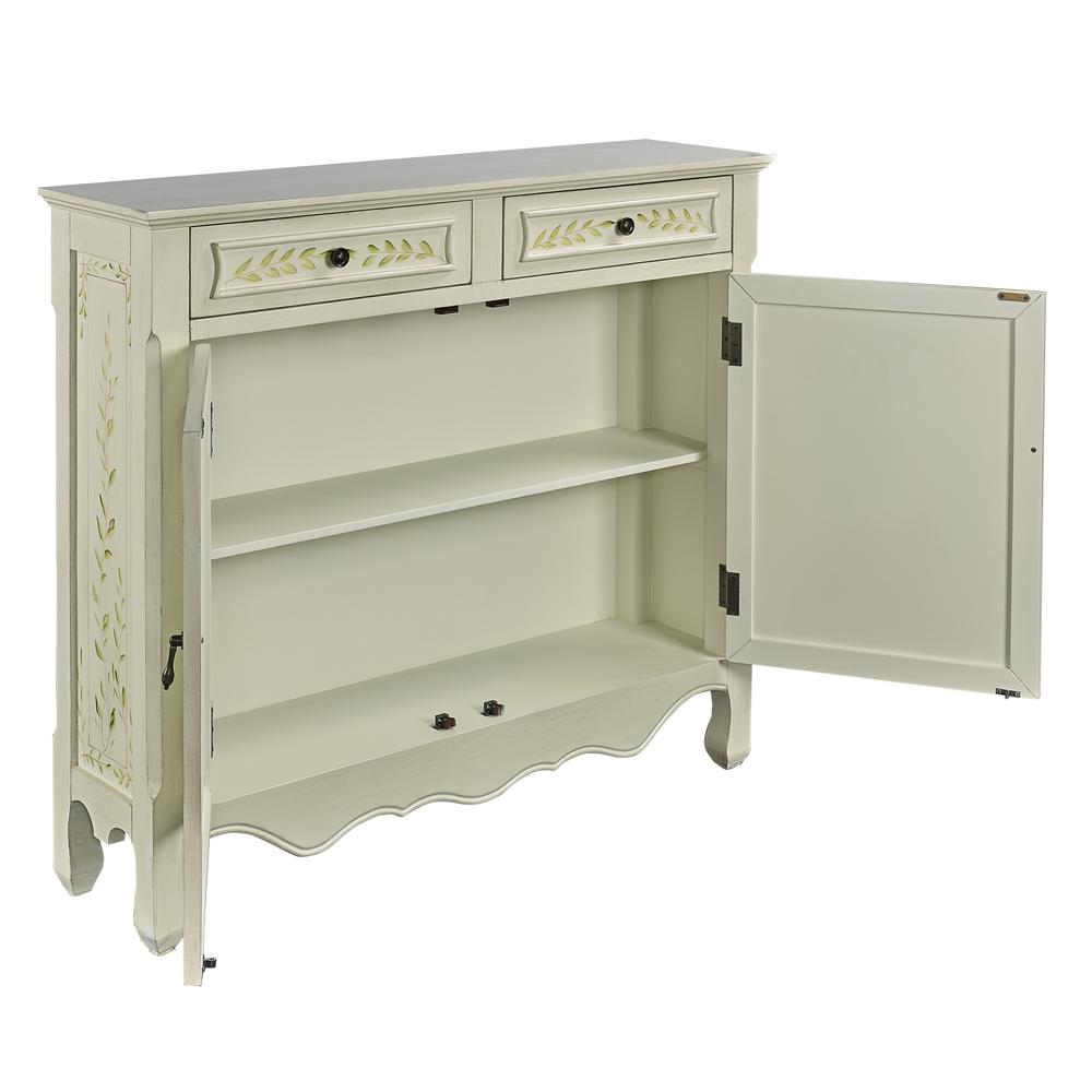 White Hand Painted 2-Door Console. Picture 2
