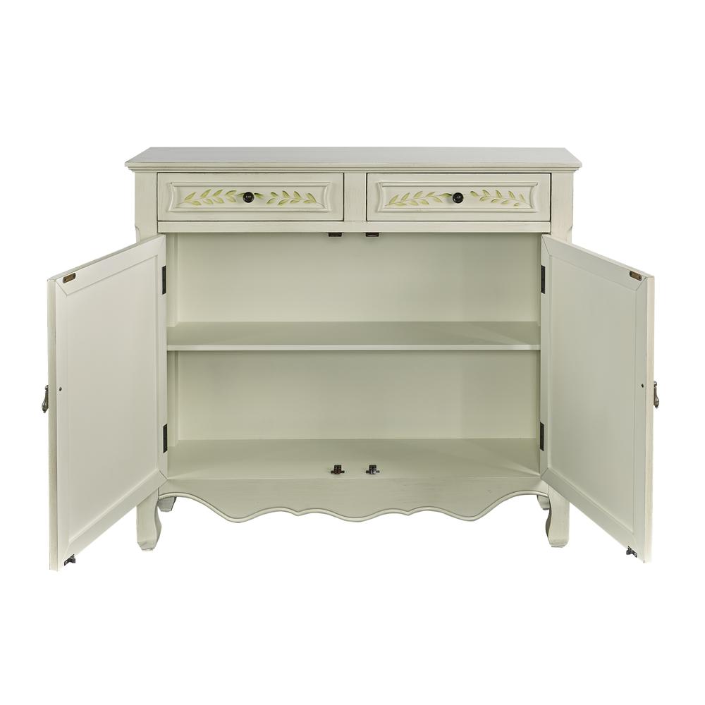 White Hand Painted 2-Door Console. Picture 3
