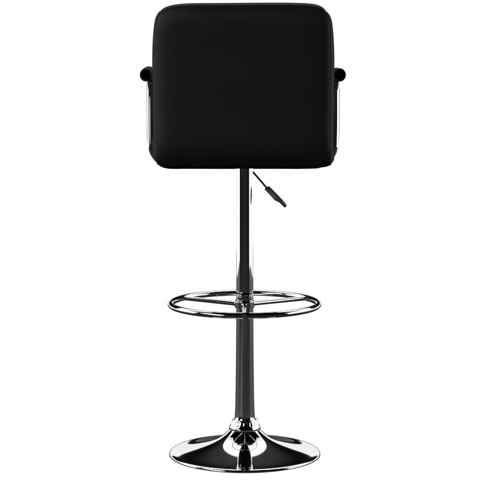 Black and Chrome Quilted Barstool. The main picture.