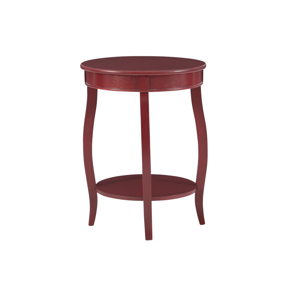 Red Round Table with Shelf. Picture 2