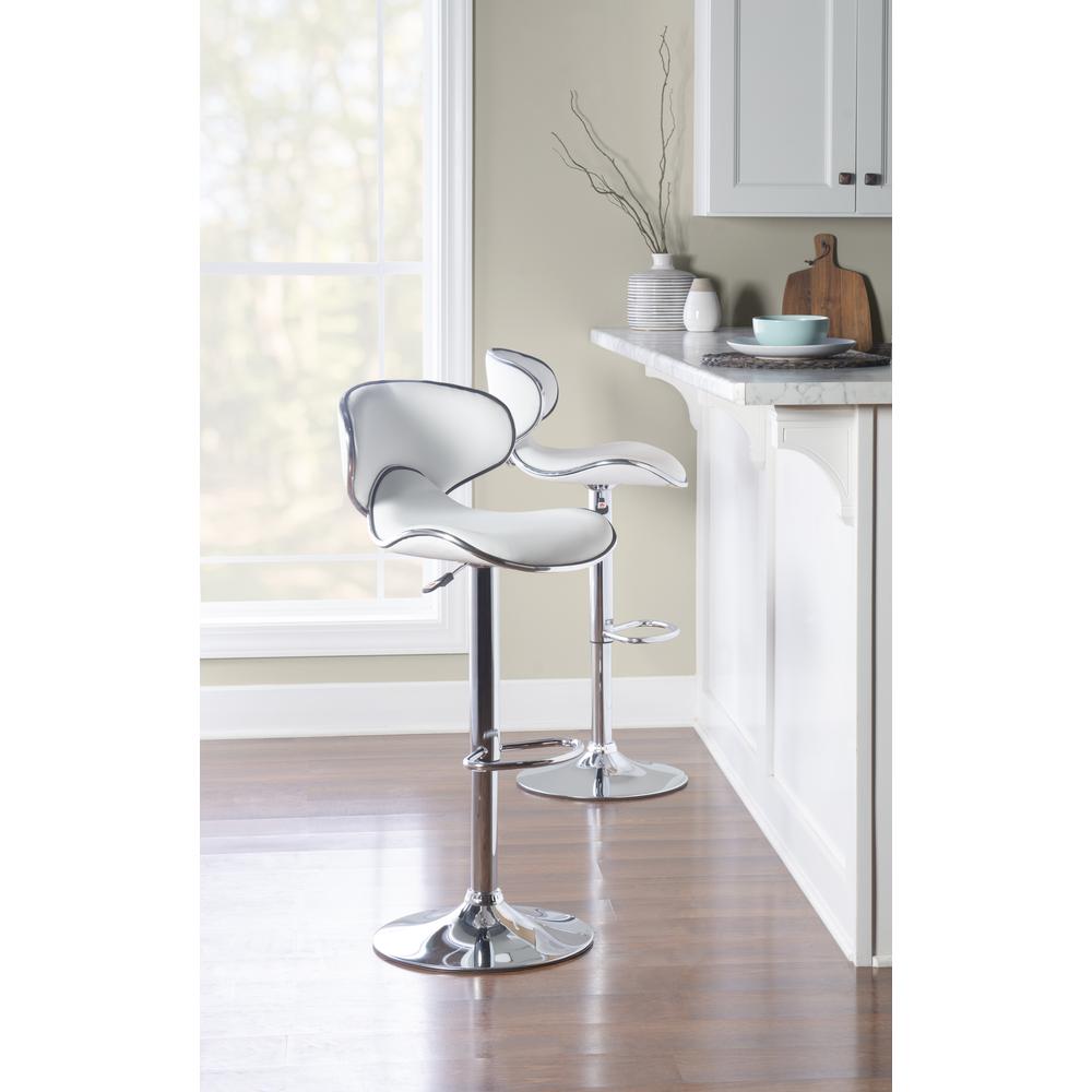White Adjustable Barstool. Picture 9