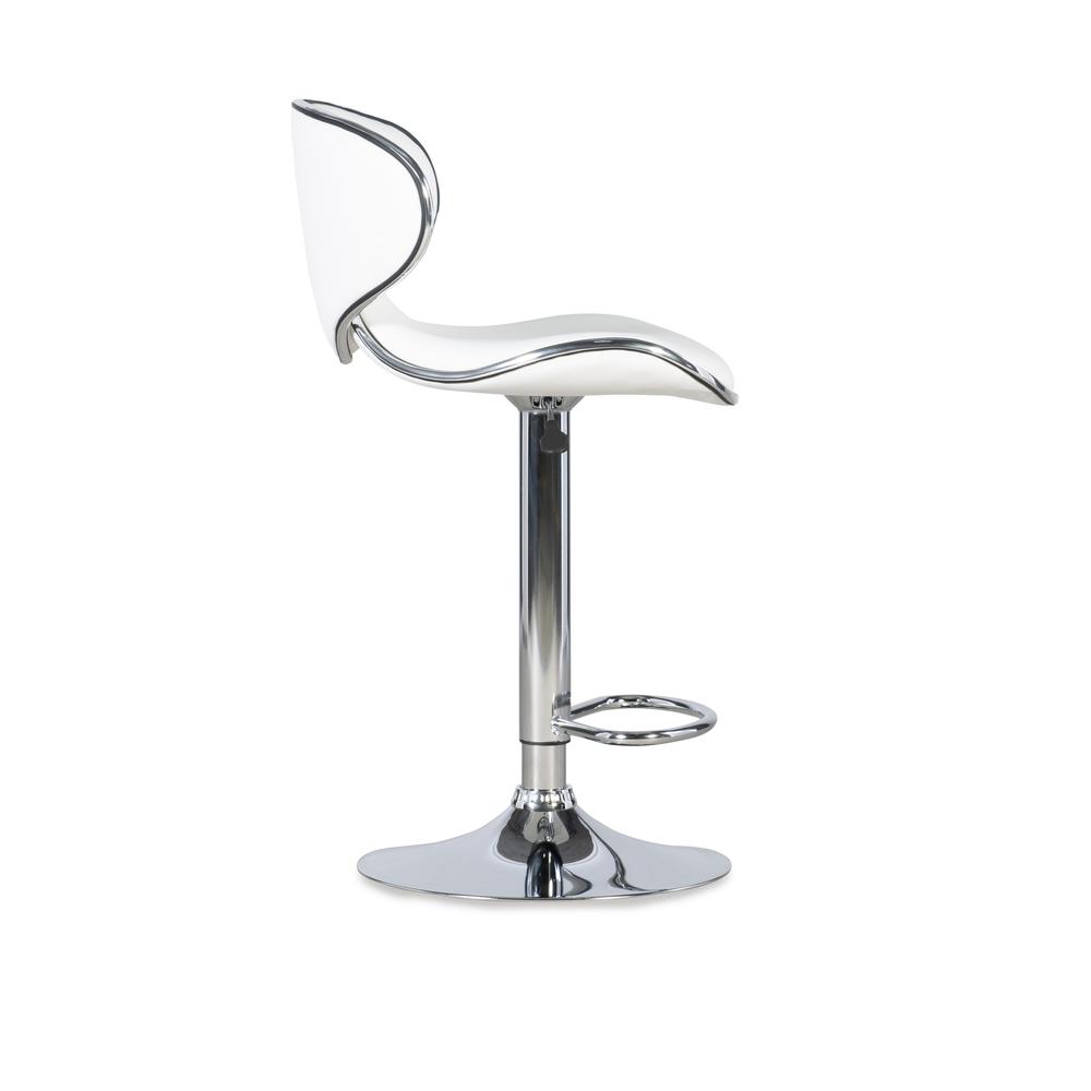 White Adjustable Barstool. Picture 4