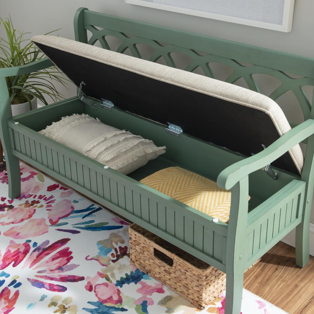 Elliana Storage Bench - Teal. Picture 9