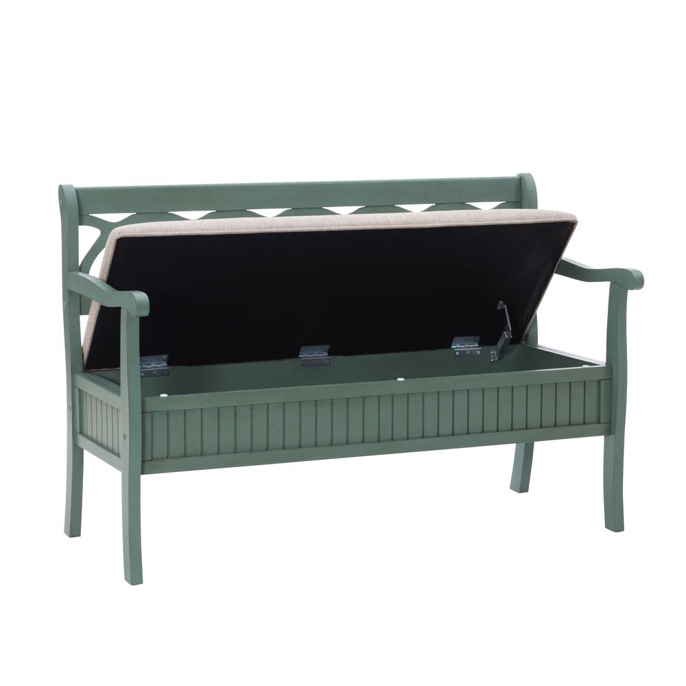 Elliana Storage Bench - Teal. Picture 5