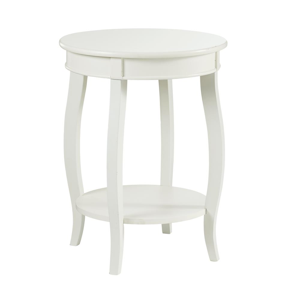 White Round Table with Shelf. Picture 1