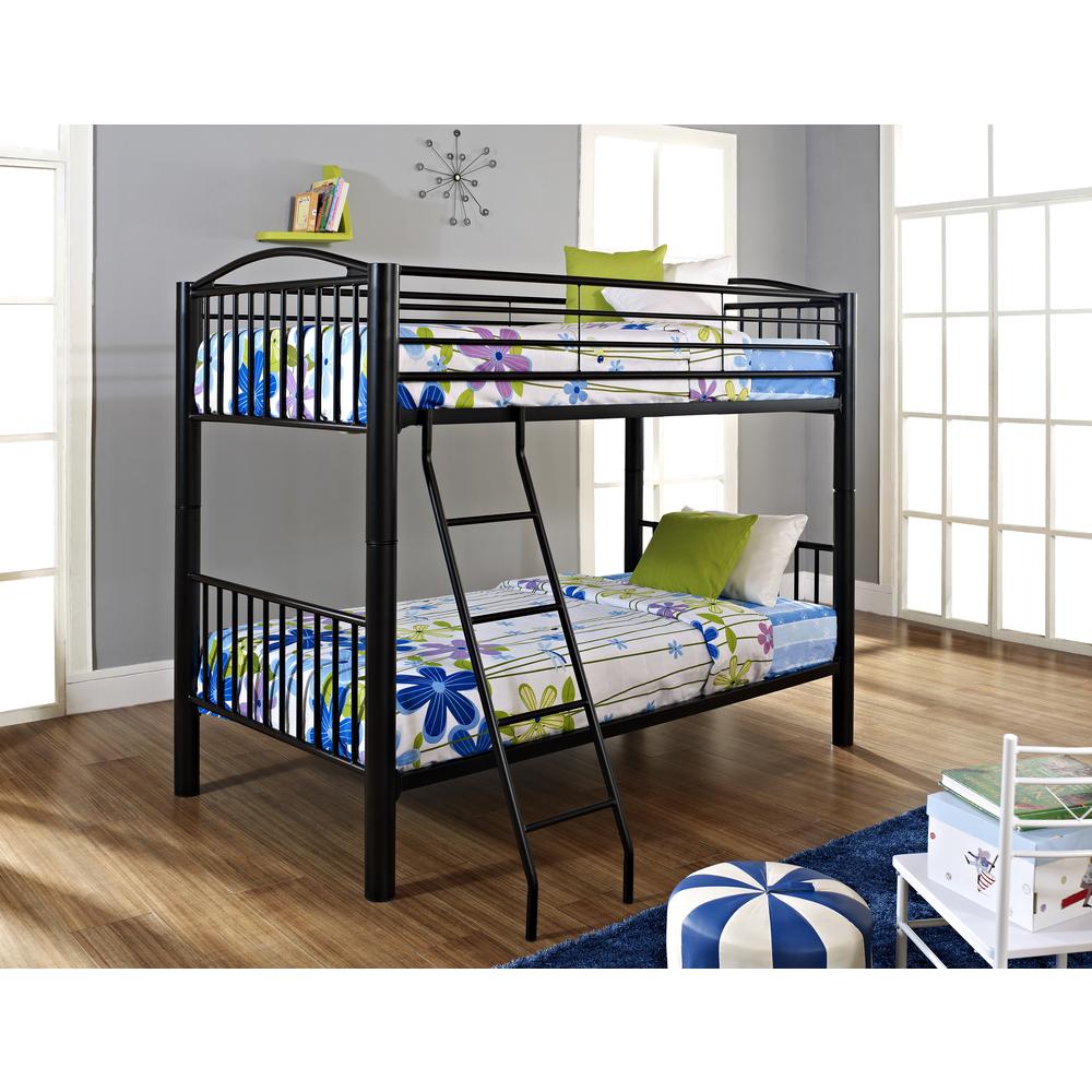 Heavy Metal Black Twin Over Twin Bunk Bed. Picture 2