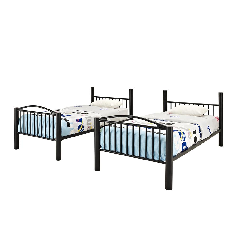 Heavy Metal Black Twin Over Twin Bunk Bed. Picture 4