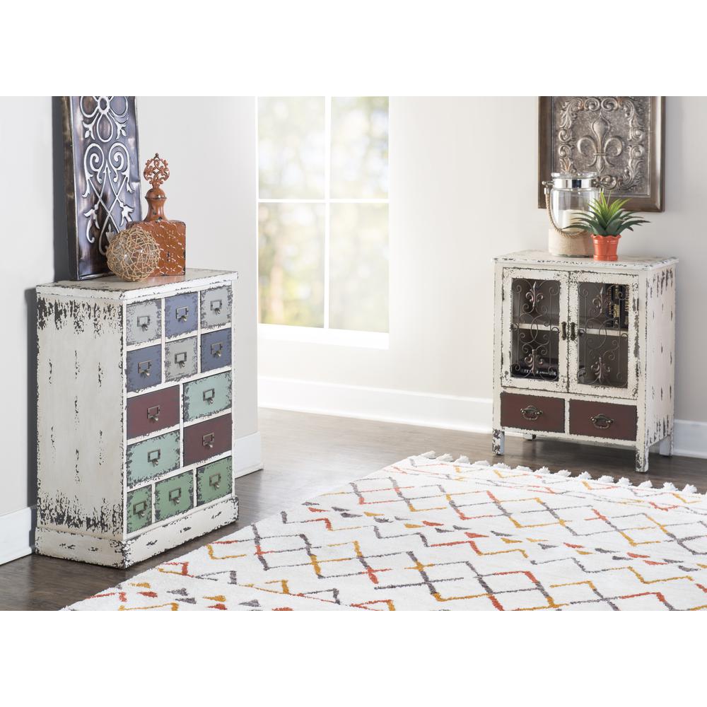 Parcel Antiqued White 2-Door, 2-Drawer Console. Picture 9