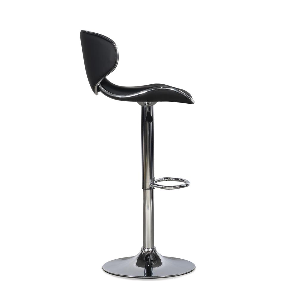 Chrome and Black PU Barstool. Picture 2
