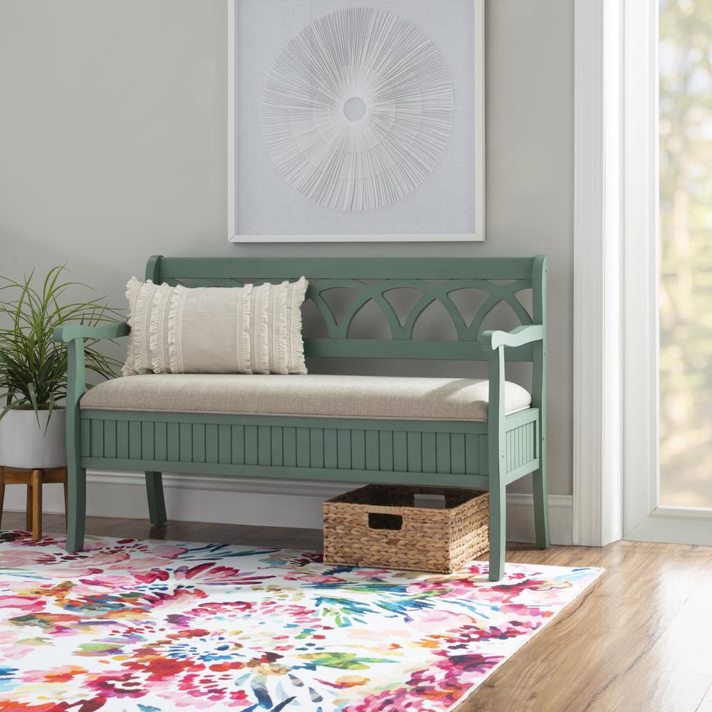 Elliana Storage Bench - Teal. Picture 8