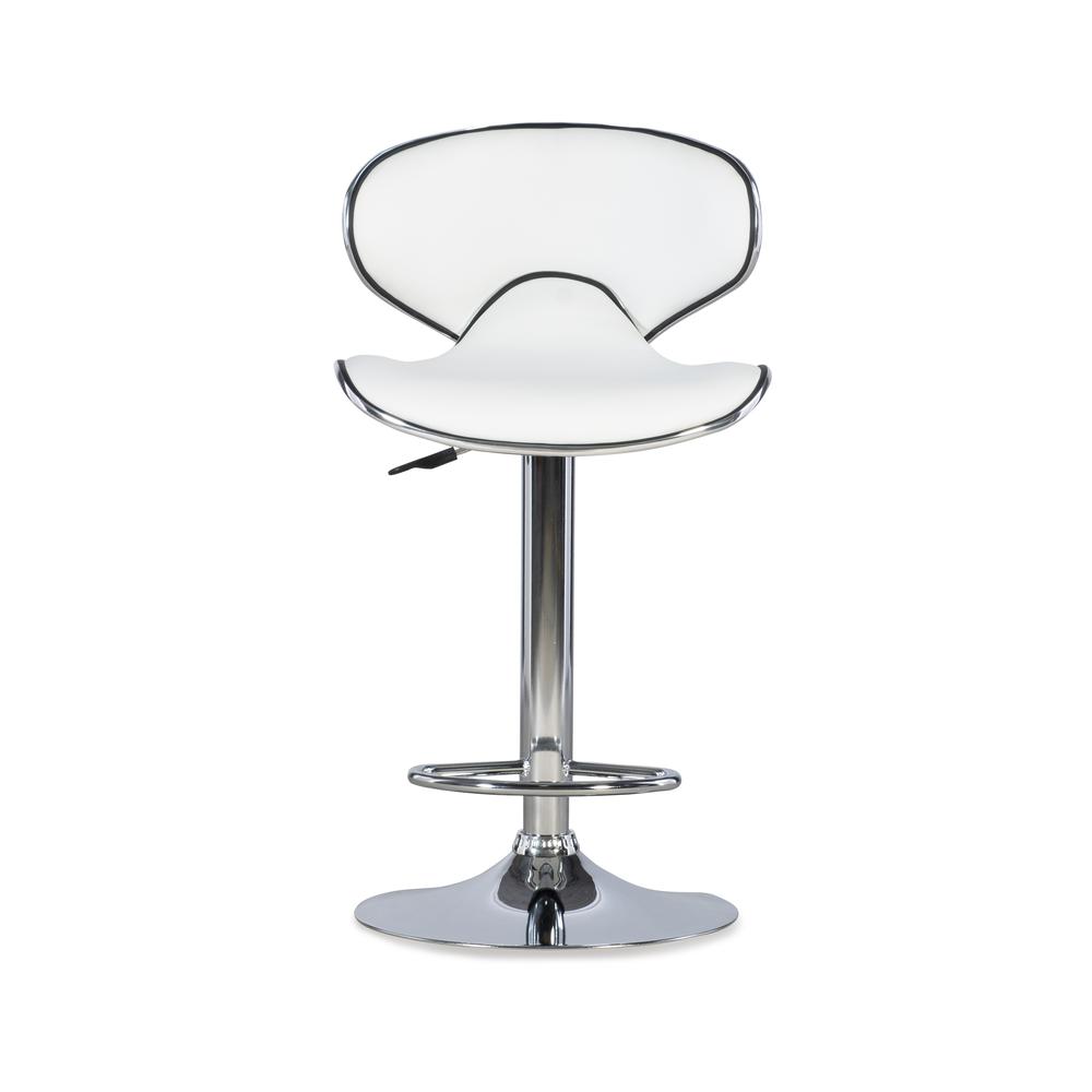 White Adjustable Barstool. Picture 2