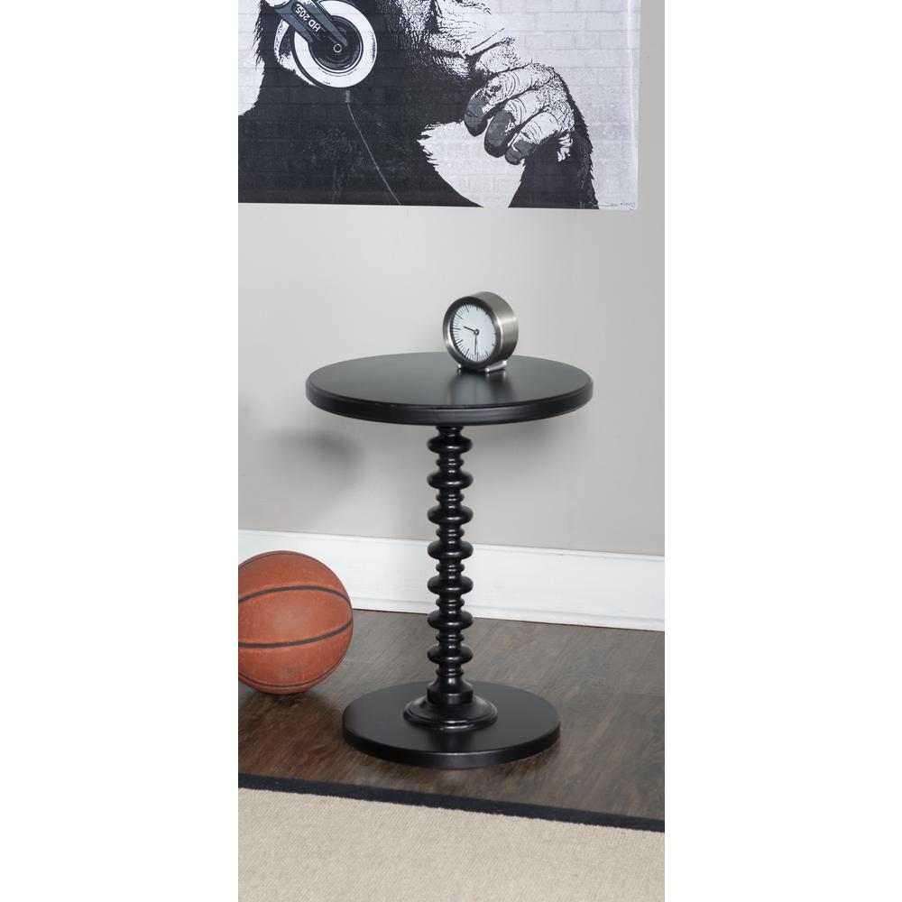 Black Round Spindle Table. Picture 1