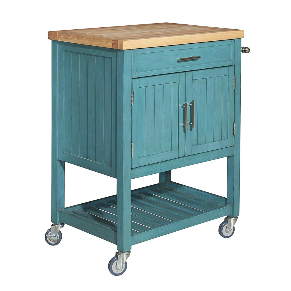 Conrad Teal Kitchen Cart. Picture 10