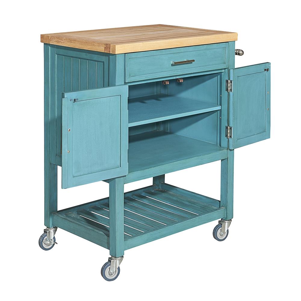 Conrad Teal Kitchen Cart. Picture 11