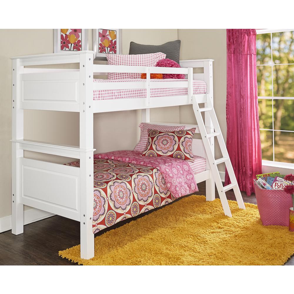 Beckett Twin Over Twin Bunk Bed, White. Picture 3